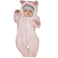 thumbnail image 1 of WeeBloom Kids Boys Winter Coat Baby Boy Winter Jumpsuit Solid Hooded Romper Warm Coat Outwear 0-6 Months, 1 of 9