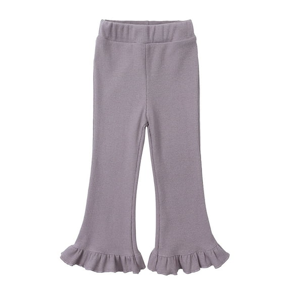 WeeBloom Pants For Teen Girls Tollder Girl High Elastic Waist Flare Leg Casual Long Bell Bottom Trousers Outwear Girl Sweatpants 6-7 Years