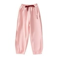 thumbnail image 1 of WeeBloom Pants For Girls Casual Jogger Elastic Waist Ankle Cuff Comfortable Soft Breathable Everyday Wear Toddler Kids Youth Dailywear Sweatpants For Girl 10-11 Years, 1 of 3