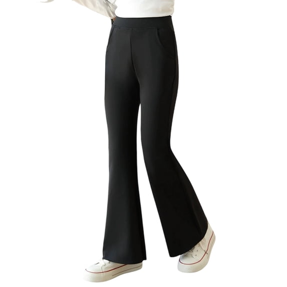 WeeBloom Pants For Girls Flared Yoga Kids Stretchy Bootcut Leggings Soft Athletic Workout Tights Comfortable Casual Toddler To Active Bottoms Children 3-15 Sweatpants For Girl 10-11 Years