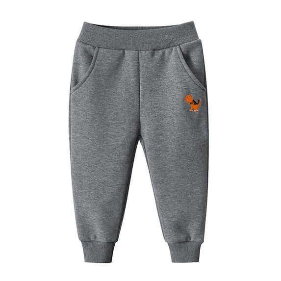WeeBloom Sweatpants For Boys With Dinosaur Print Warm Thermal Kids Joggers Casual Sports Trousers Toddler Comfortable Winter Streetwear Pants 5-6 Years