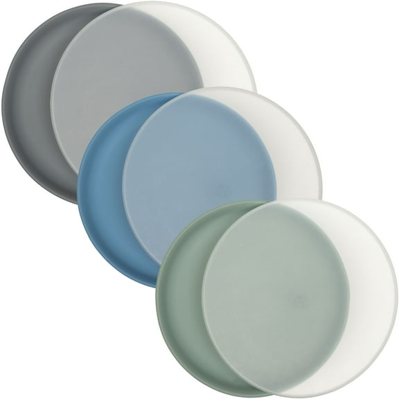 WeeSprout Baby & Toddler Non-Suction Plates with Lids, 100% Food Grade Silicone Plate, 3 Pack