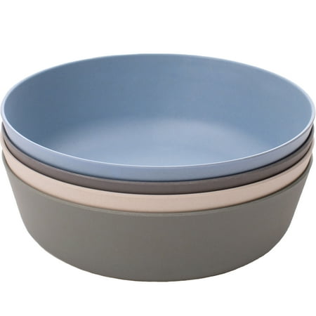 WeeSprout Bamboo Kids Bowls, Set of Four Kid-Sized Dinnerware, Cereal, Leftovers & Snack Bowl