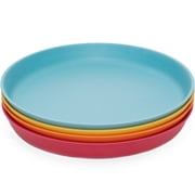 WeeSprout Kid-Sized Bamboo Plates, 4 Pack, Without Lids