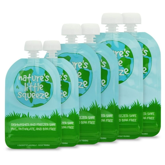 WeeSprout Double Zipper Reusable Food Pouches, Perfect for Babies & Toddlers, Variety