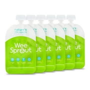 WeeSprout Double Zipper Reusable Food Pouches for Babies & Toddlers, Green, 3.4 fl oz