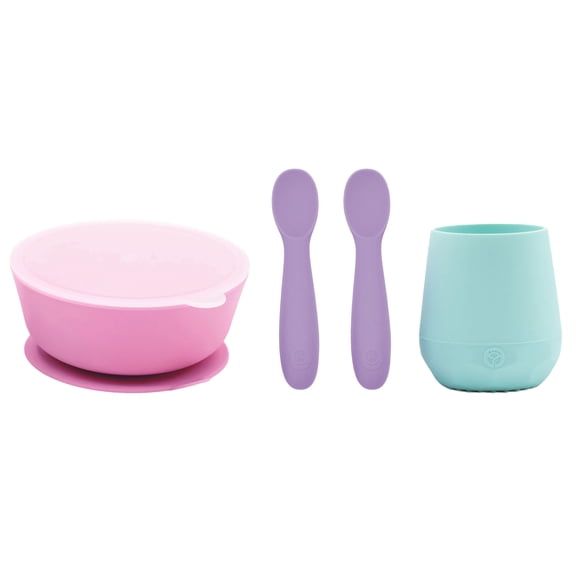 WeeSprout First Feeding Set - Baby Training Cup, Suction Bowl w/ Lid & 2 Baby Led Weaning Spoons