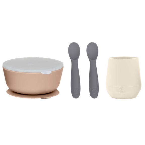 WeeSprout First Feeding Set - Baby Training Cup, Suction Bowl w/ Lid & 2 Baby Led Weaning Spoons