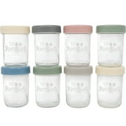WeeSprout Glass Baby Food Storage Jars w/ Lids 8 oz, 8 Pack Set Snack, Puree