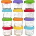 thumbnail image 1 of WeeSprout Glass Baby Food Storage Jars w/ Silicone Lids (4 oz, 12 Pack, Bright Variety), 1 of 6