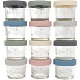 thumbnail image 1 of WeeSprout Glass Baby Food Storage Jars w/ Silicone Lids (4 oz, 12 Pack, Matte Variety), 1 of 6
