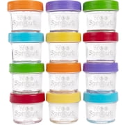 WeeSprout Glass Baby Food Storage Jars with Lids 4 oz, 12 Pack Set