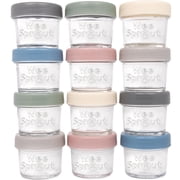 WeeSprout Glass Baby Food Storage Jars with Lids 4 oz, 12 Pack Set