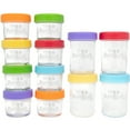 thumbnail image 1 of WeeSprout Glass Baby Food Storage Jars with Plastic Lids (4oz/8oz, 12 Pack Set), 1 of 7