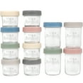 thumbnail image 1 of WeeSprout Glass Baby Food Storage Jars with Plastic Lids (4oz/8oz, 12 Pack Set), 1 of 7