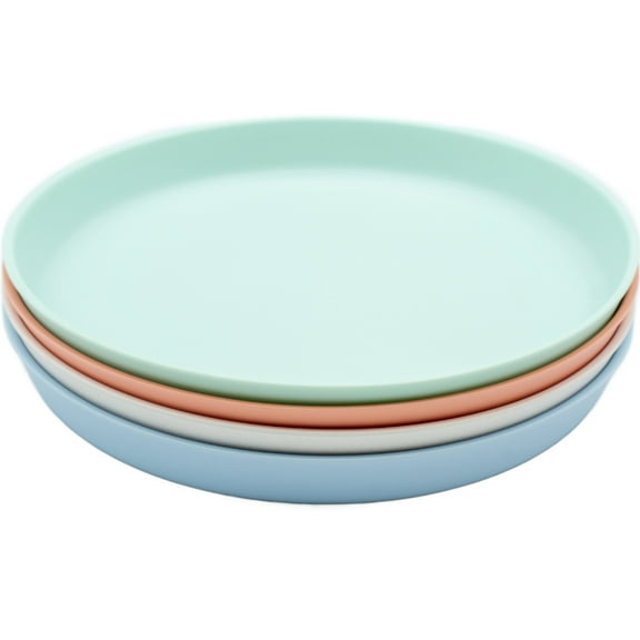 WeeSprout Kid-Sized Bamboo Melamine Plates, Set of 4