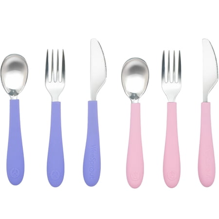 WeeSprout Kids Stainless Steel Utensils Set, Premium 18/8 Grade Silverware Set, Spoons Forks Knives