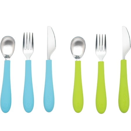 WeeSprout Kids Stainless Steel Utensils Set, Premium 18/8 Grade Silverware Set, Spoons Forks Knives