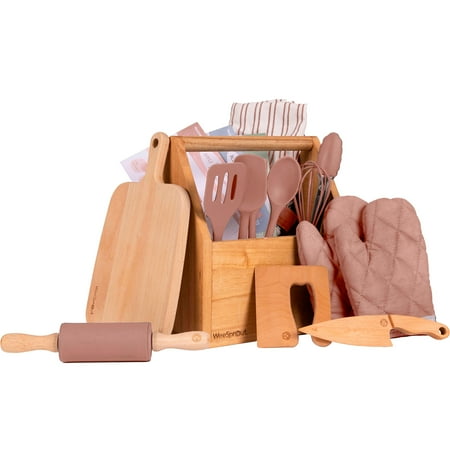 WeeSprout Little Chef Kids Cooking & Baking Set, 14 Piece Cooking Set, Choice of Colors