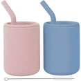 thumbnail image 1 of WeeSprout Silicone Baby Cups With Straws and Lids, 4 oz, Set of 2, 1 of 9