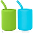 thumbnail image 1 of WeeSprout Silicone Baby Cups With Straws and Lids, 4 oz, Set of 2, 1 of 9