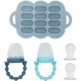 thumbnail image 1 of WeeSprout Silicone Baby Feeder Teether Set with Freezer Tray & Extra Pouches, 1 of 8
