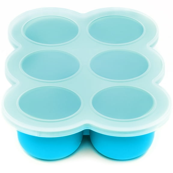 WeeSprout Silicone Baby Food Freezer Tray with Clip-on Lid (Six 3 Ounce Sections)
