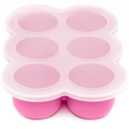 WeeSprout Silicone Baby Food Freezer Tray with Clip-on Lid (Six 3 Ounce Sections)
