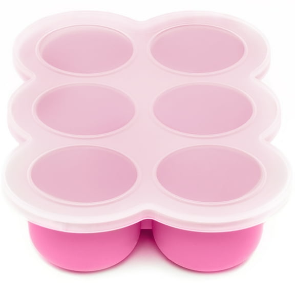 WeeSprout Silicone Baby Food Freezer Tray with Clip-on Lid (Six 3 Ounce Sections)