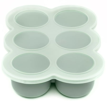 WeeSprout Silicone Baby Food Freezer Tray with Clip-on Lid (Six 3 Ounce Sections)