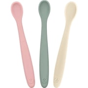 WeeSprout Silicone Baby Spoons, First Stage Infant Feeding Utensils with Soft-Tip, Set of 3