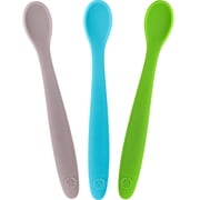 WeeSprout Silicone Baby Spoons, First Stage Infant Feeding Utensils with Soft-Tip, Set of 3