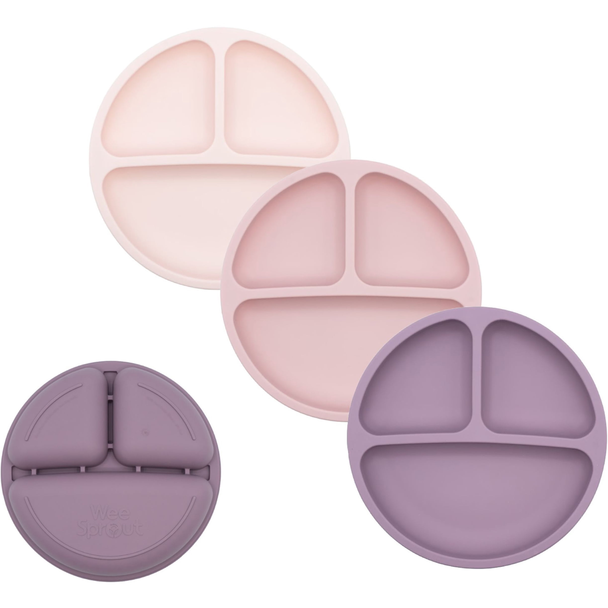 WeeSprout Silicone Divided Plates, 100% Food-Grade, Divided Plates for ...
