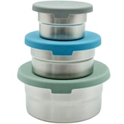 WeeSprout Stainless Steel Food Storage Containers, Leakproof Silicone Lids, BPA-Free - Set of 3