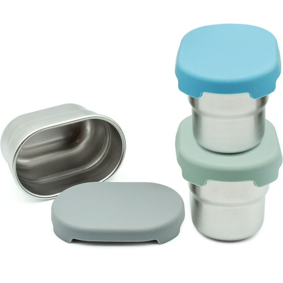 WeeSprout Stainless Steel Dip Containers, 2.7 oz – Set of 3