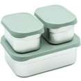 thumbnail image 1 of WeeSprout Stainless Steel Lunch Box Set - 750mL & 230mL Nested Bento Boxes, Matte Green, 1 of 8