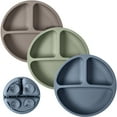 thumbnail image 1 of WeeSprout Suction Plates for Babies & Toddlers, 100% Silicone, Dinnerware Stays Put, 3 Pack, 1 of 8
