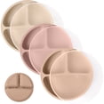 thumbnail image 1 of WeeSprout Toddler Plates, Silicone Divided Dishes for Toddlers and Kids, BPA-Free, 3 Pack, 1 of 8