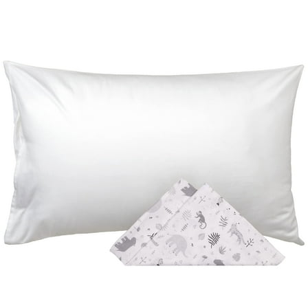 WeeSprout Mini Toddler Pillow for Kids Sleeping, Organic Cotton Shell & Pillowcase 18x13x3