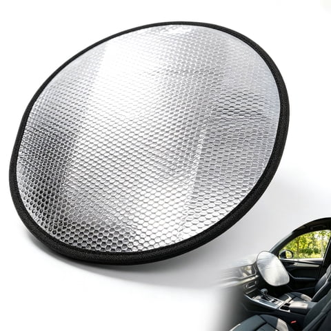 WeeWhimsy 18 Inches Steering Wheel Sun Shade Cover, Steering Wheel Sun Block Anti-Heat Aluminum Foil Steering Wheel Cover Steering Wheel Sun for SUV Truck Van