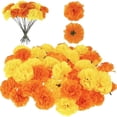 thumbnail image 1 of WeeWhimsy 20Pcs Artificial Carnations Flower,Yellow Orange Flower Heads Bulk with Stem,Silk Artificial Flower DIY Decor for Halloween,Day of The Dead,Mexican Party,Home Decor, 1 of 7