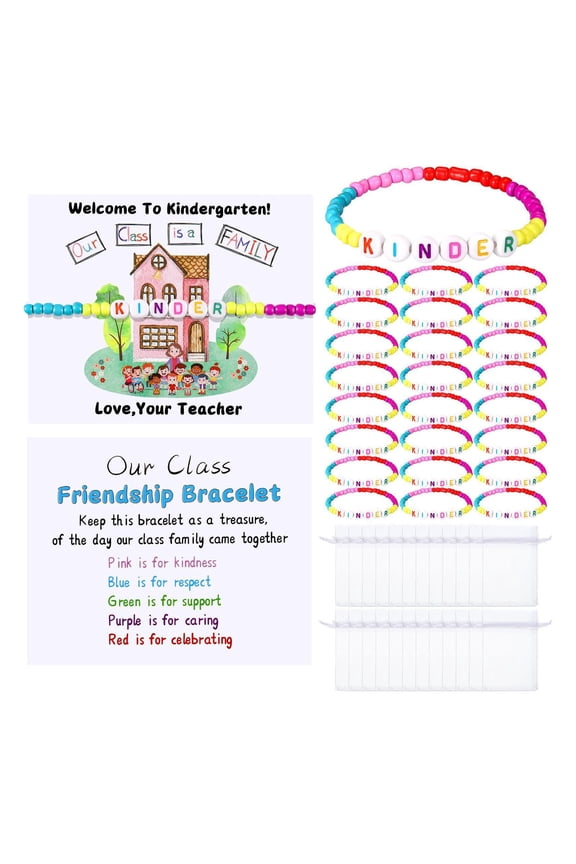 32Pcs Back to School Gifts for Students Class Friendship Bracelet Bulk Adjustable Neon Rope Bracelets with Cards and Bag