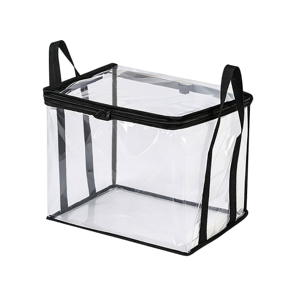 WeeWhimsy 38L 3Pcs Clear Large Storage Bag,Clothes Storage Containers for Organizing Closet,Clothing,Blankets,Pillow,Foldable Organizer with Sturdy Handle and Zippers