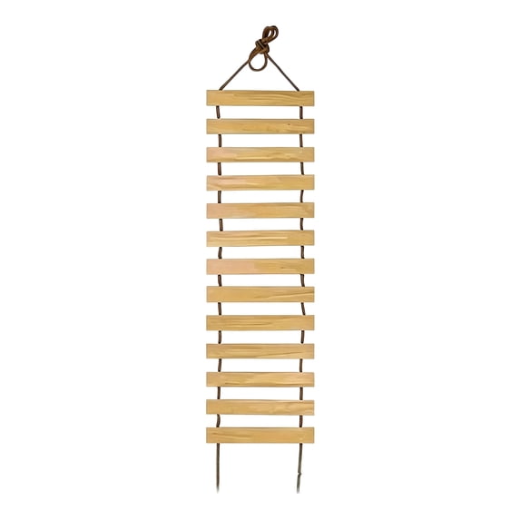 WeeWhimsy Adjustable Cat Ladder & Bridge Multi-Functional Wall Furniture Climbing Frame Sisal-Rope Wrapped Rungs for Climbing Indoor Cats, Small Pet Cage Accessories (Wood)