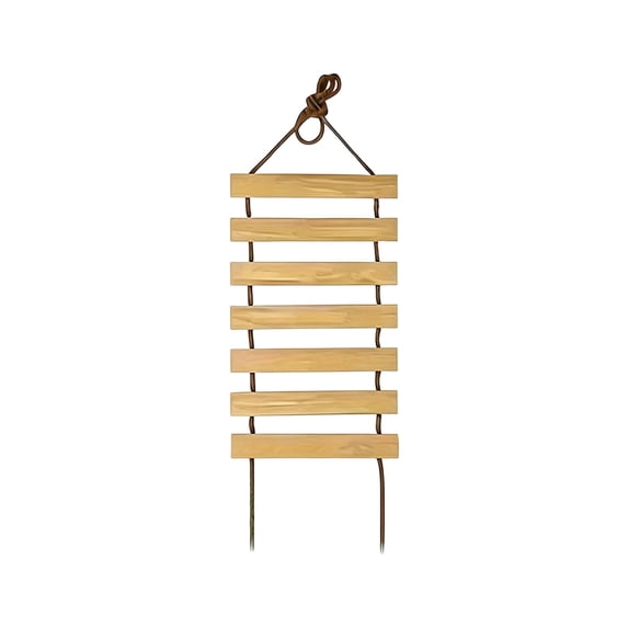 WeeWhimsy Adjustable Cat Ladder & Bridge Multi-Functional Wall Furniture Climbing Frame Sisal-Rope Wrapped Rungs for Climbing Indoor Cats, Small Pet Cage Accessories (Wood)