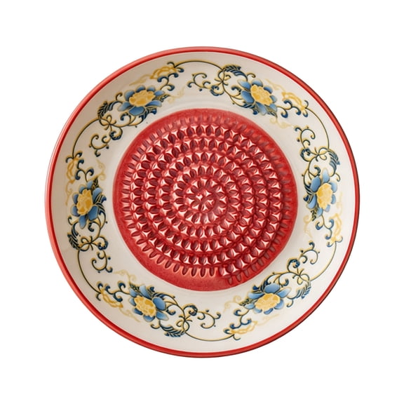 WeeWhimsy Ceramic Garlic Grater Plate for Garlic,Chocolate,Tomato,Cheese and More 4.6" Plate Peeler Grater Bowl
