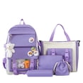 thumbnail image 1 of Weebloom 5Pcs School Backpack For Kids Boys Girls Cute Stylish Daypack 5 Piece Large Bookbag Elementary Middle School Purple, 1 of 3