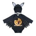 thumbnail image 1 of Weebloom Baby Bat My 1St Halloween Outfit Newborn Baby Boy Girl Black Bat Long Sleeve Romper Bodysuit With Hats Set Jumpsuits 3-6 Months Black2, 1 of 8
