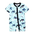 thumbnail image 1 of Weebloom Baby Boy Girl Clothes Set Footless Pajamas Zip Up Short Sleeve Romper Jumpsuit Toddler Bodysuit Soft Summer Sleepers Pjs Onesies Outfit Light Blue 12-18 Months, 1 of 3