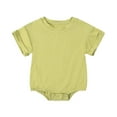 thumbnail image 1 of Weebloom Baby Boy Girl Onesie Bamboo Toddler Short Sleeve Solid Rompers Jumpsuits Sleep And Play Pjs Sleepers Romper Pajamas Green 3-6 Months, 1 of 3